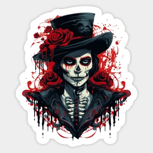 New Orleans Witch Voodoo doctor goth skull fantasy Sticker